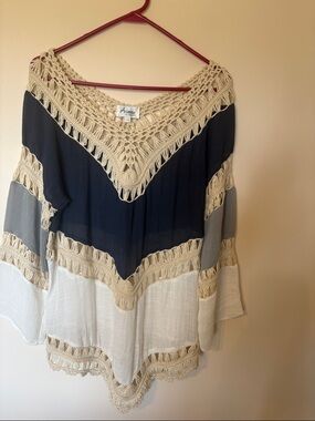 Arianna by Howard's Cream Crochet Fringe Cover-Up